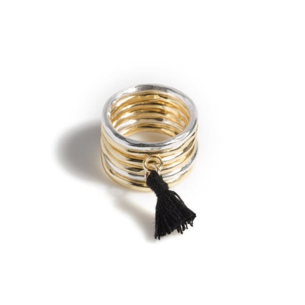 NEW SHIRALEAH CHICAGO Palma Stacking Rings (6) Size 6 Silver & Gold PICK COLOR